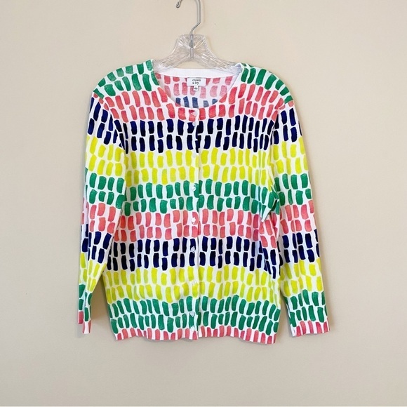 Crown & Ivy Bright Color Brushstroke Button Cardigan - Large - Picture 1 of 9